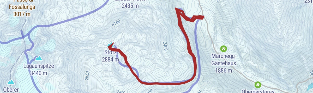 Route map: Sci alpinismo alla Punta Stotz